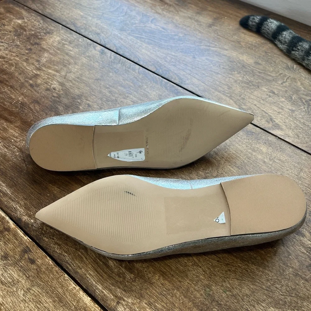 Silver Pointed Flats - Picture 8 of 11